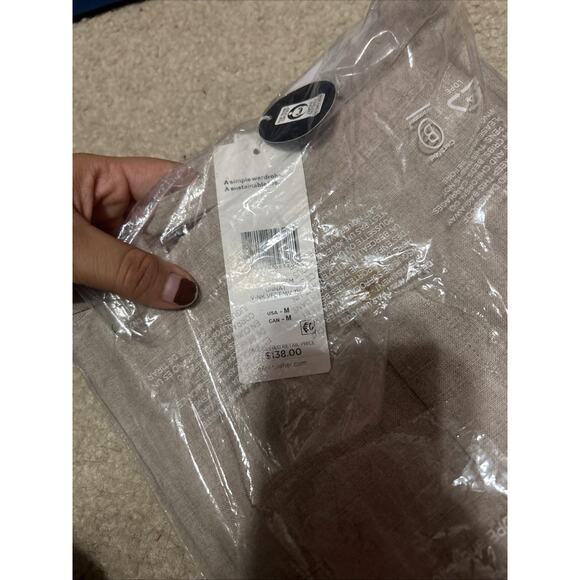 Eileen Fisher V-Neck Button Down Organic Linen Vest Minimalist Modern Sz M NWT - Picture 3 of 6